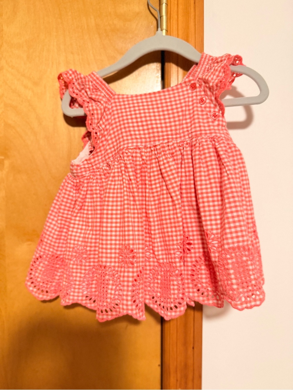 GAP Pink Gingham Eyelet Sundress